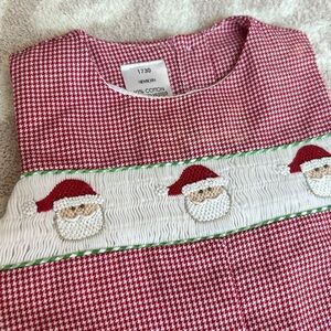 Christmas baby romper with matching bonnet